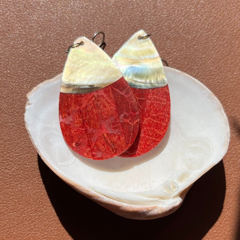 Red Shell Earrings from Barcelona